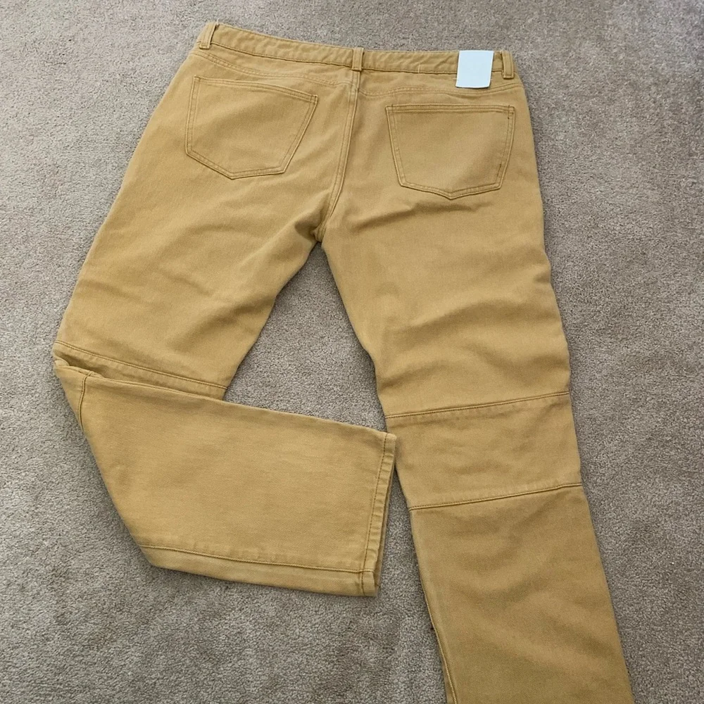 Encrypted Distressed Mustard Yellow Jeans - Picture 2 of 4